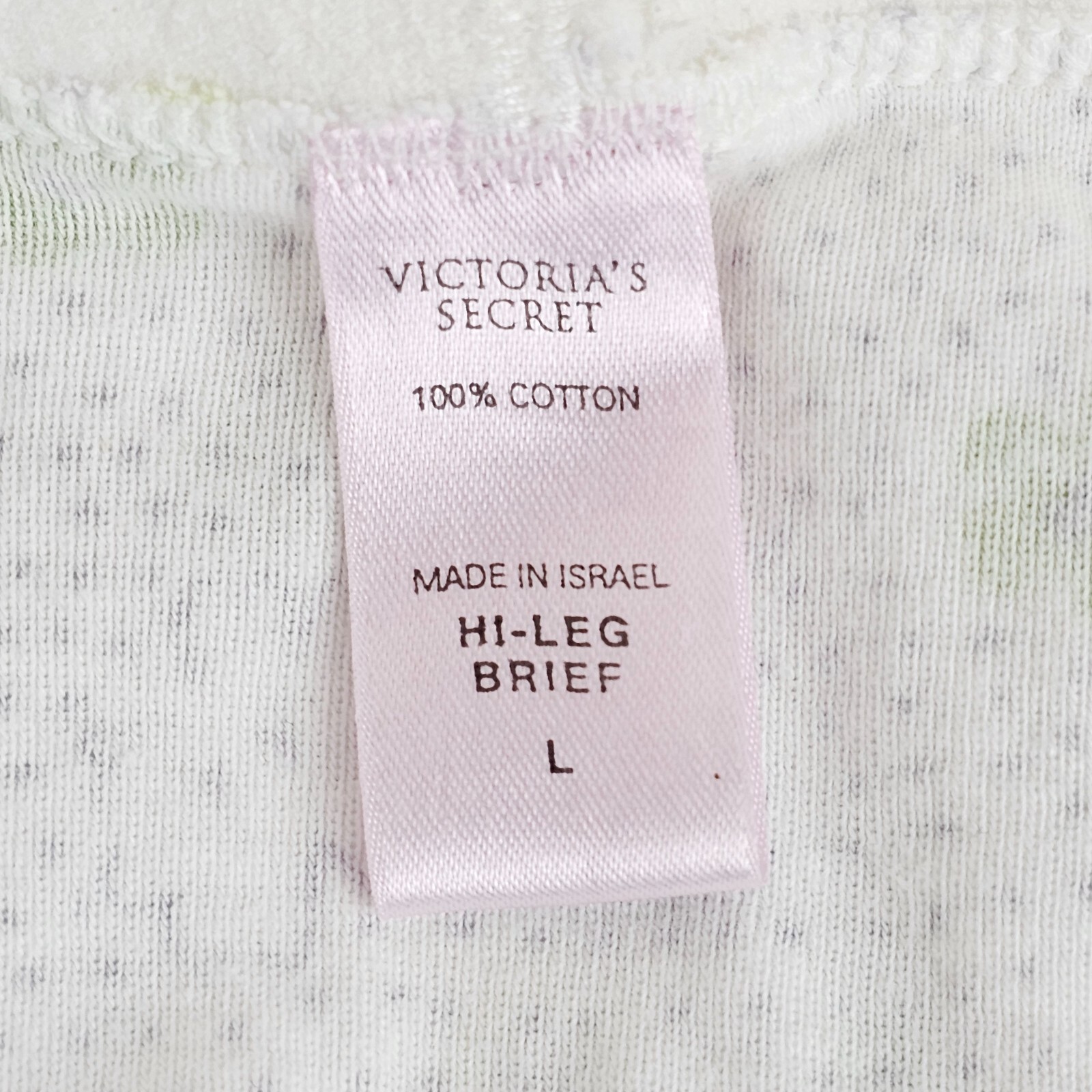 Vtg Victoria’s Secret Signature Cotton Hi Cut Briefs Y2K 2000 Logo Waistband L 7