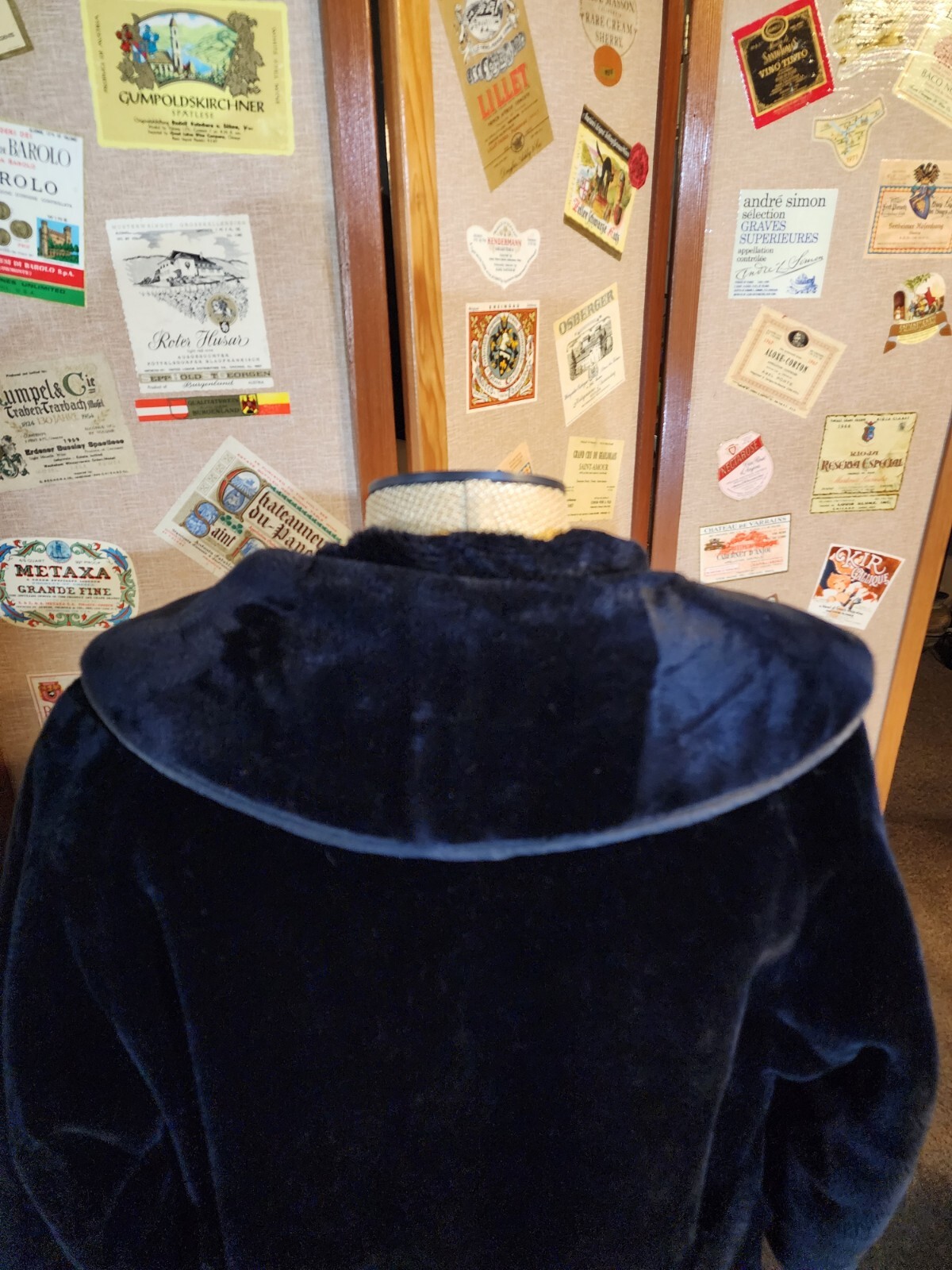 Borgana Faux Fur Black Coat Mod Size 18 Union Label Leather Accents Vintage 1960