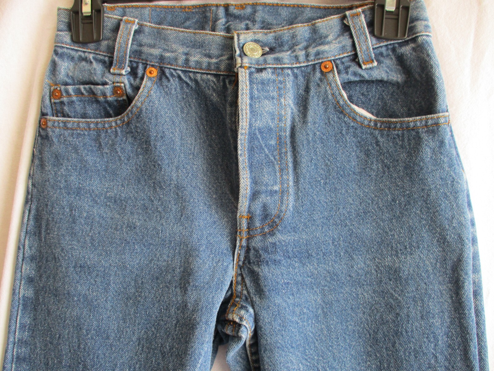 Vintage Levis 701 Student 26×32 High Waist Button Fly Medium Wash