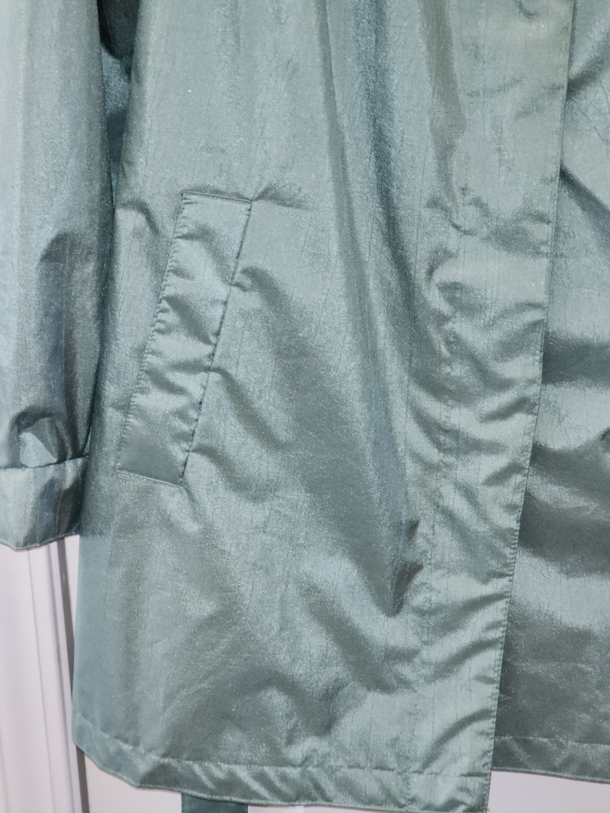 Vintage Mariel Trench Coat 80s 90s Green Jacket Size Small