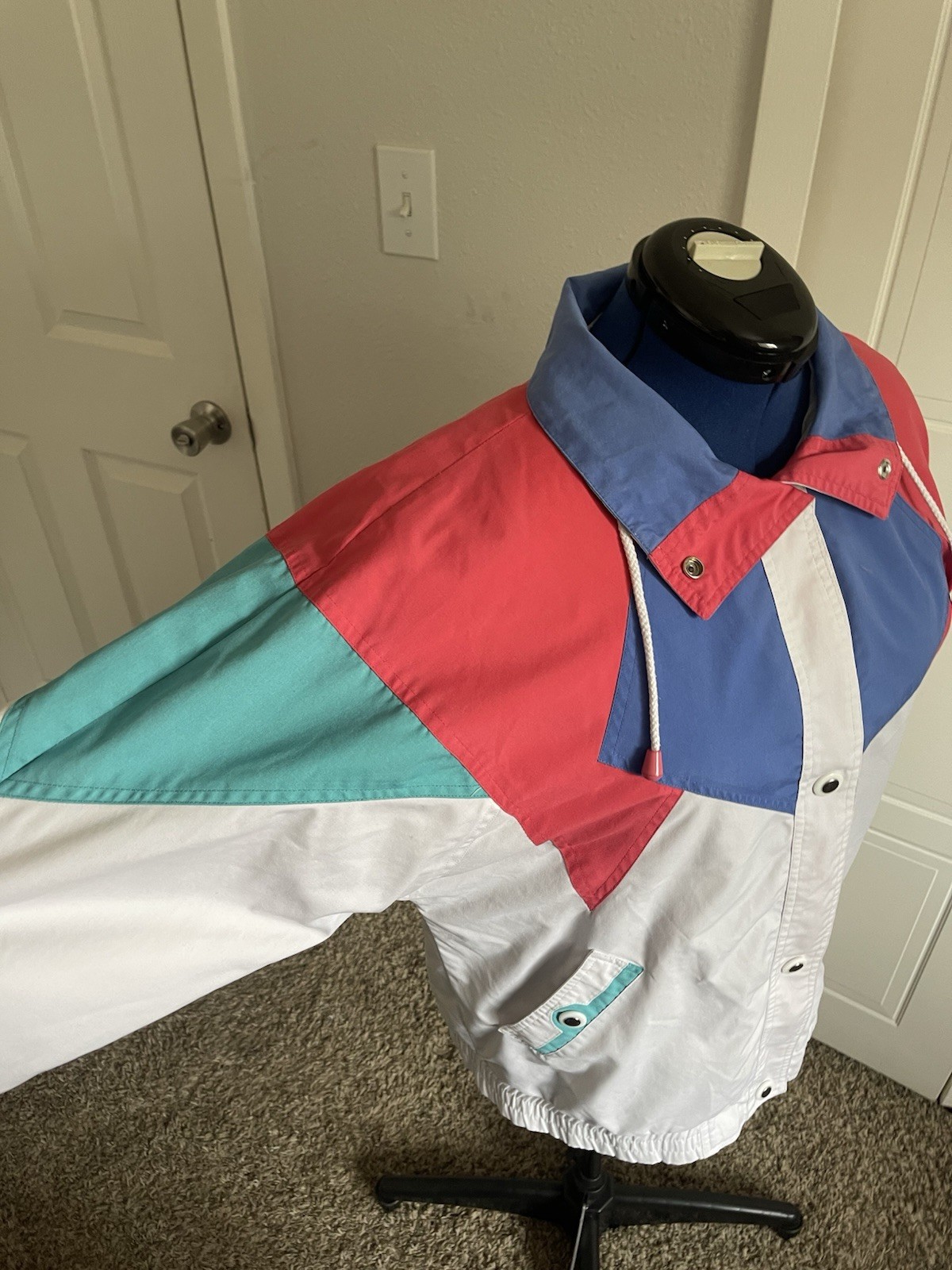 1980s/1990s Izzi Size Med/Large Ski Jacket Multicolor, Colorblock Windbreaker