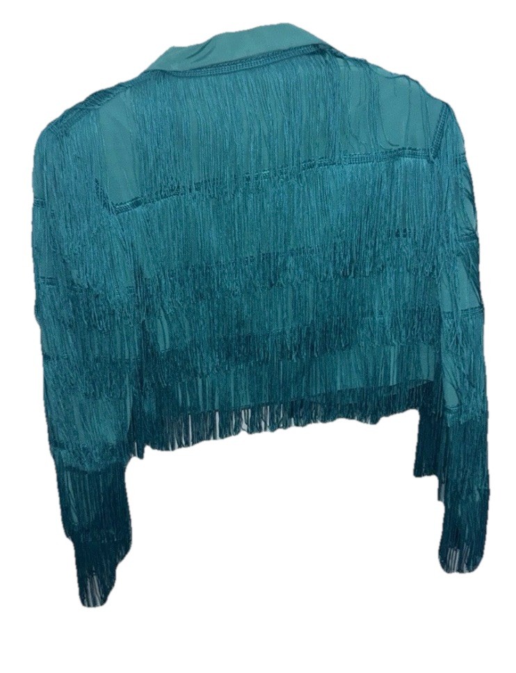 Vtg Norma Kamali Fringe Western Jacket Signature 1980s Rare One Of Kind Color
