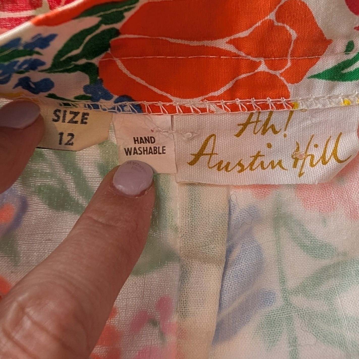 Ah! Austin Hill Maxi Skirt Multicolor Floral Vintage 70s Cottage Boho Retro Mod