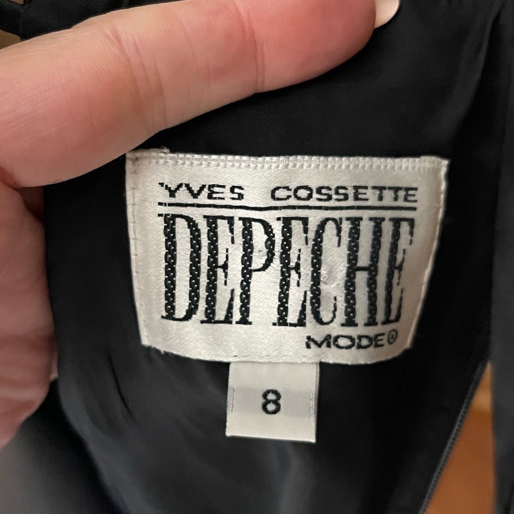 Vintage Yves Cossette Depeche Mode Black Goth Femme Fatale Dress Size 8 Y2K