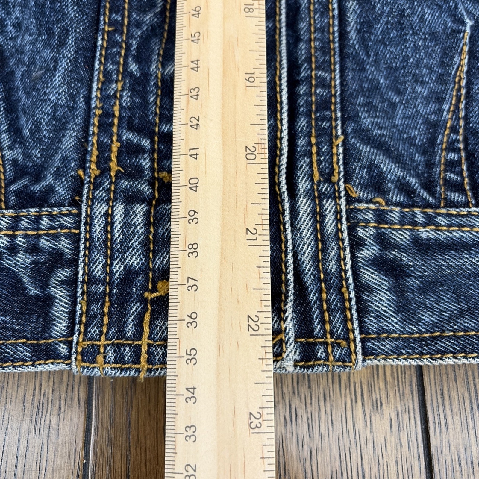 VTG 80s 90s Denim Jacket Nuovo Industriale Sz L WORN THRASHED Glitter Graffiti