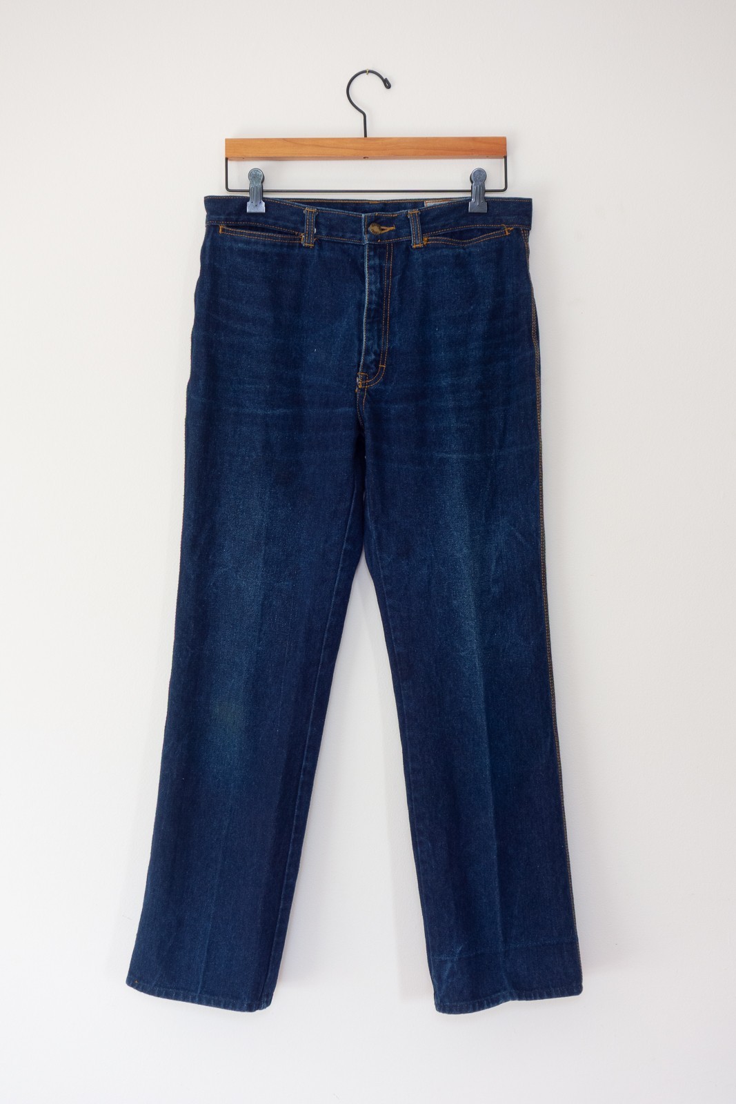 Vtg Cordon Bleu Dark Straight Jeans 32 x 28 Welt Waistband Pockets Made in HK