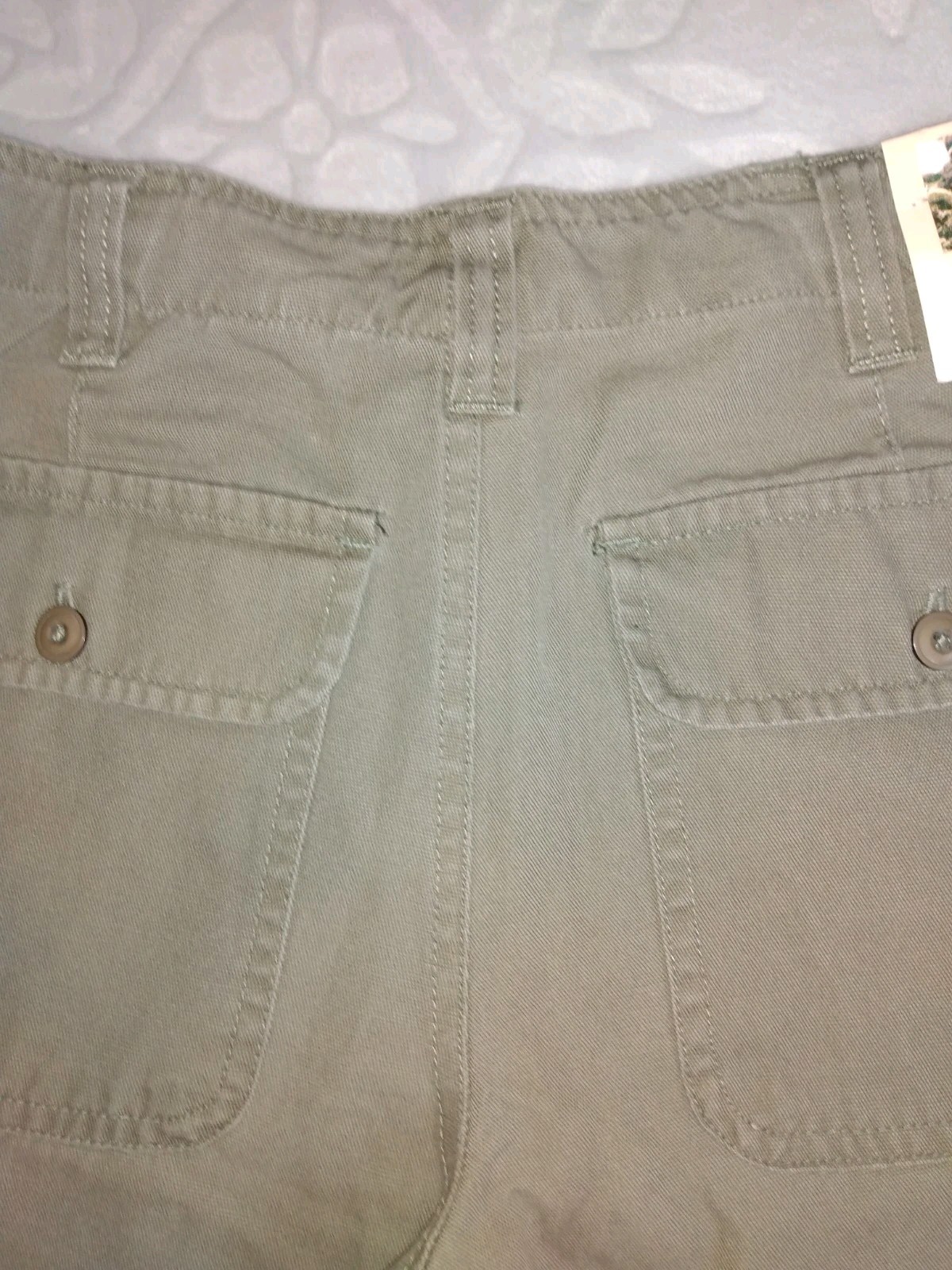 NOS KIKO-MO Classics Women’s 7/8 Olive Utility Denim Pants/Jeans 32×31. Flaw Y2K