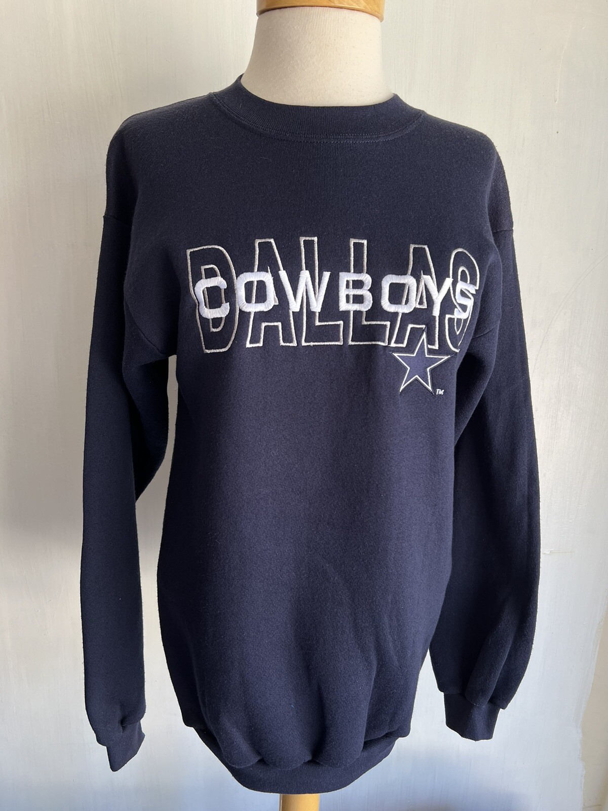 DALLAS COWBOYS (1995) Women’s Vintage 90s Embroidered Logo 7 Sweatshirt Sz Large