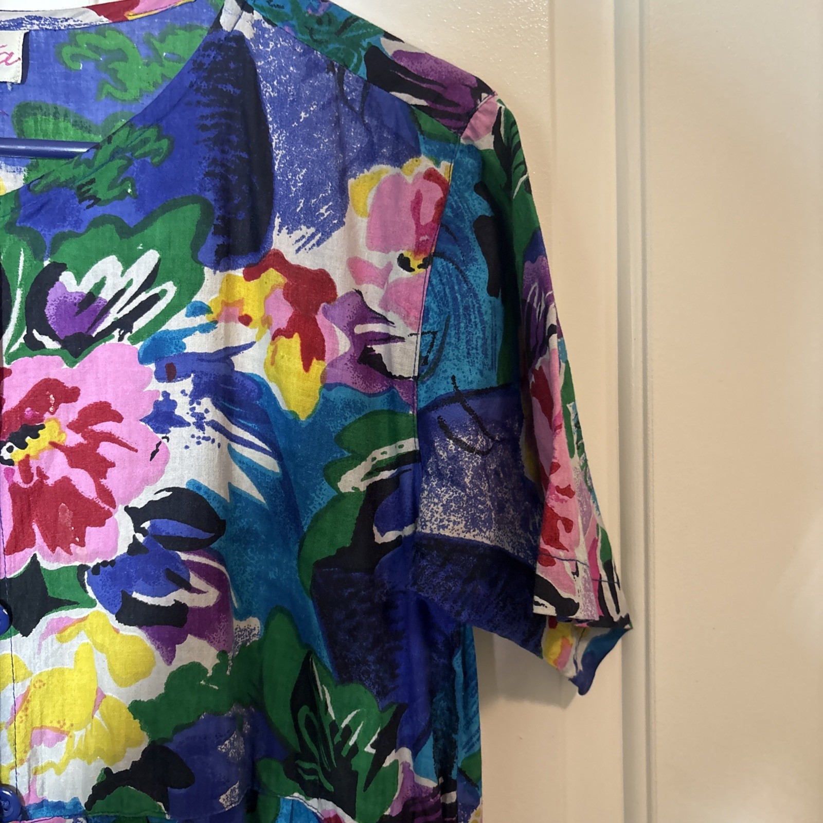 Vintage 80’s Sita Cotton Floral Size S 1980s Romper Indian Cotton Flower