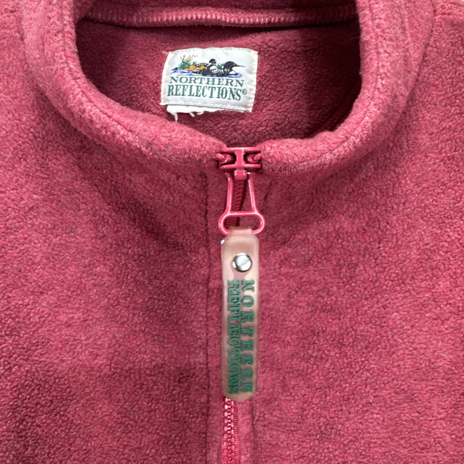 Vintage Northern Reflections 1/4 Zip Pullover Fleece Sweater M Embroidered Cat