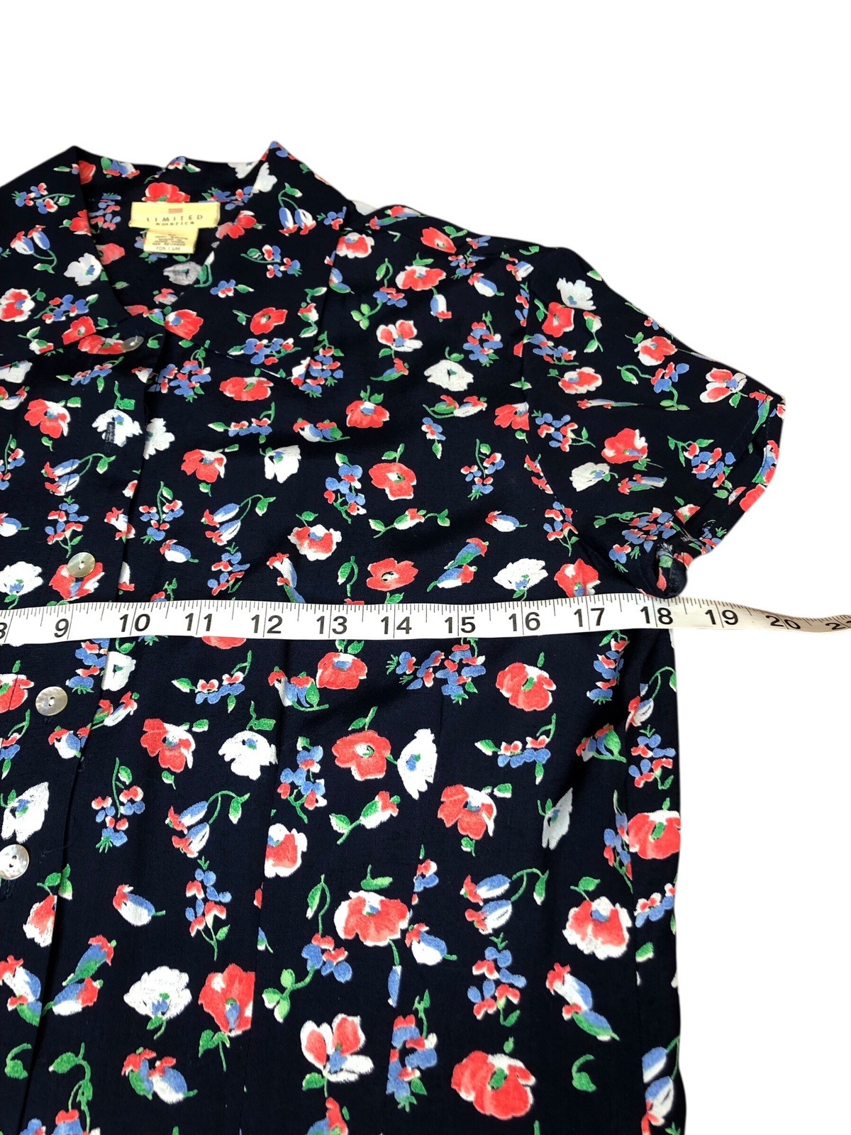 Vintage Y2K Limited America Floral Shirtdress Medium Light Retro 90s Cottagecore