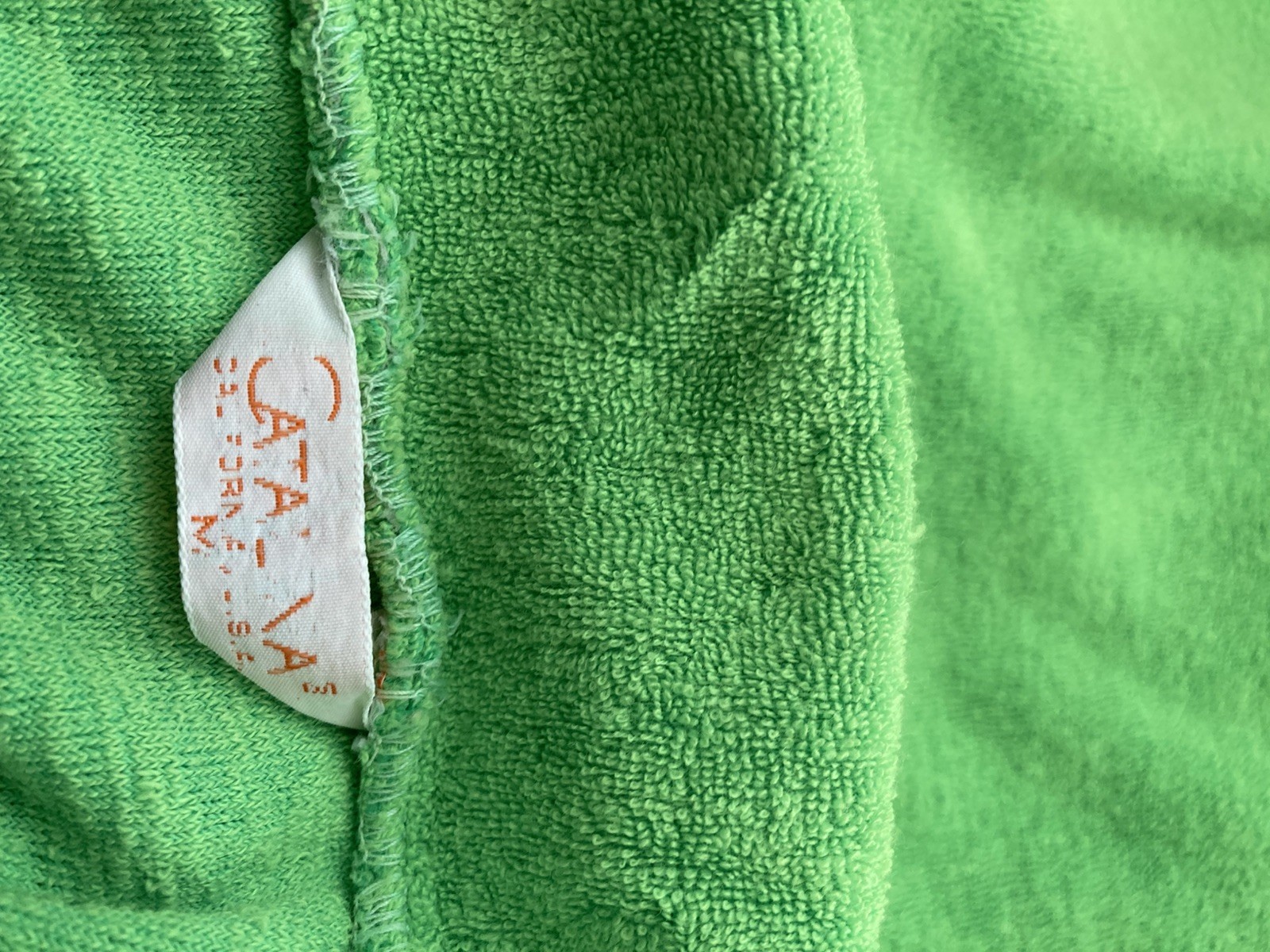 Vintage 1960s Catalina Terry Cloth Cover Up Lime Green Sleeveless Dress Mod M