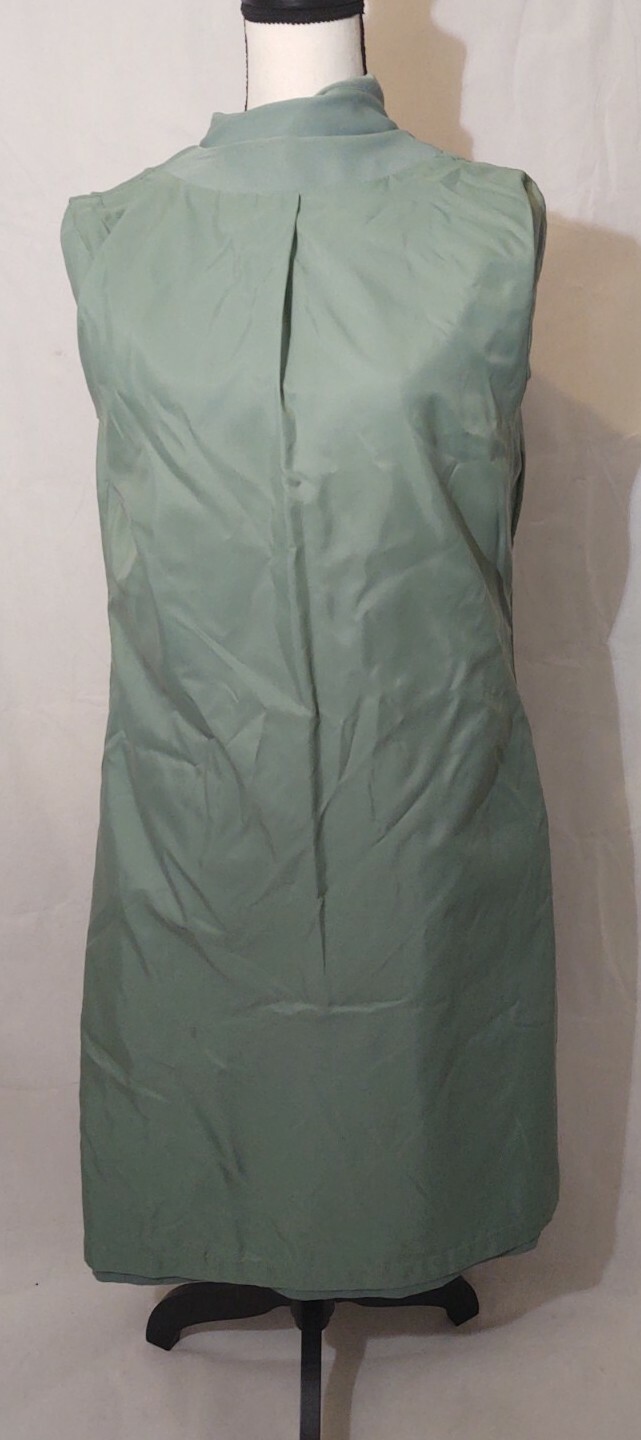 VTG FORECASTER OF BOSTON AQUA WOVEN POLYESTER TRENCH COAT DRESS RAINCOAT 9/10