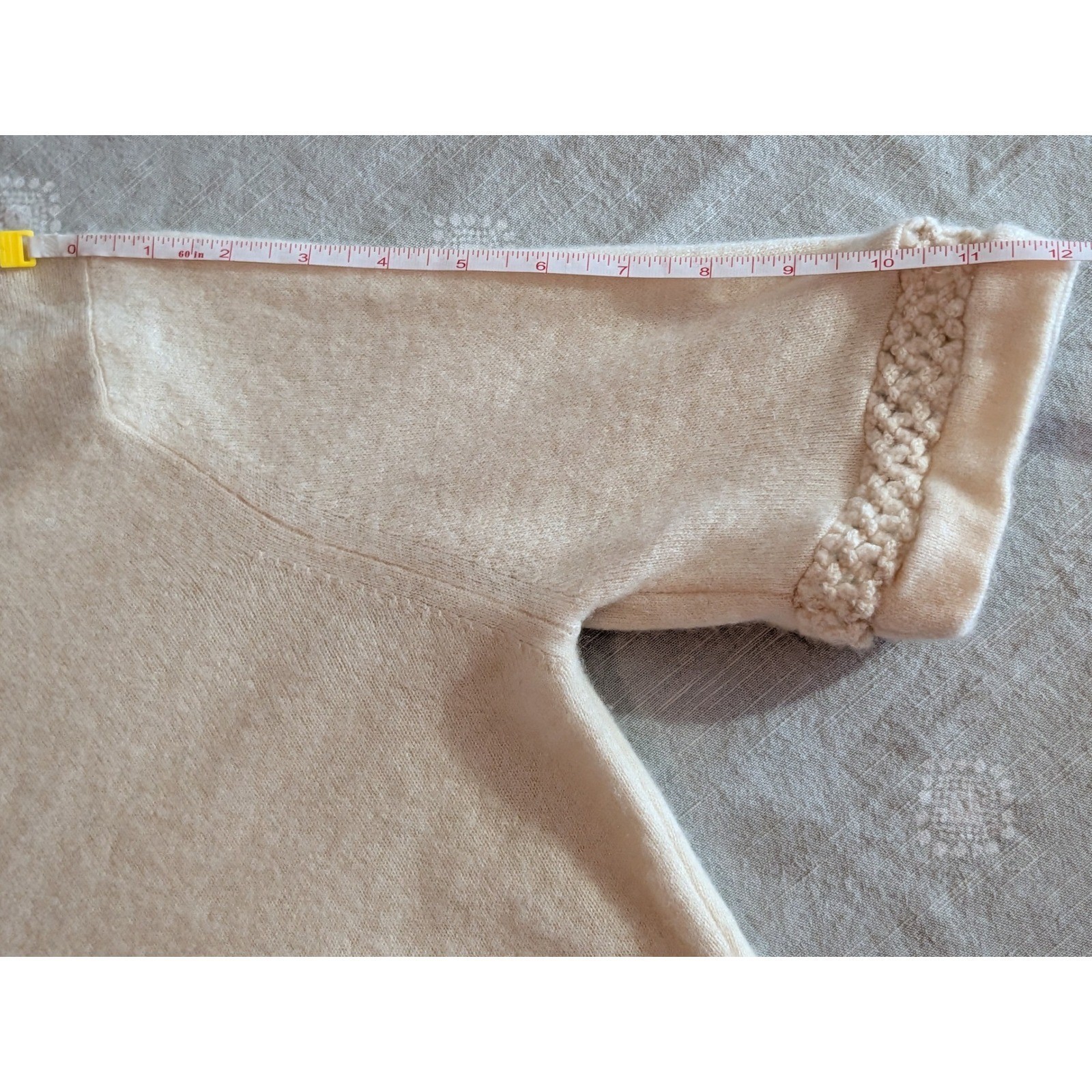 Vintage Dalton 100% Virgin Cashmere Sweater Women’s Medium Cream Knit Top USA