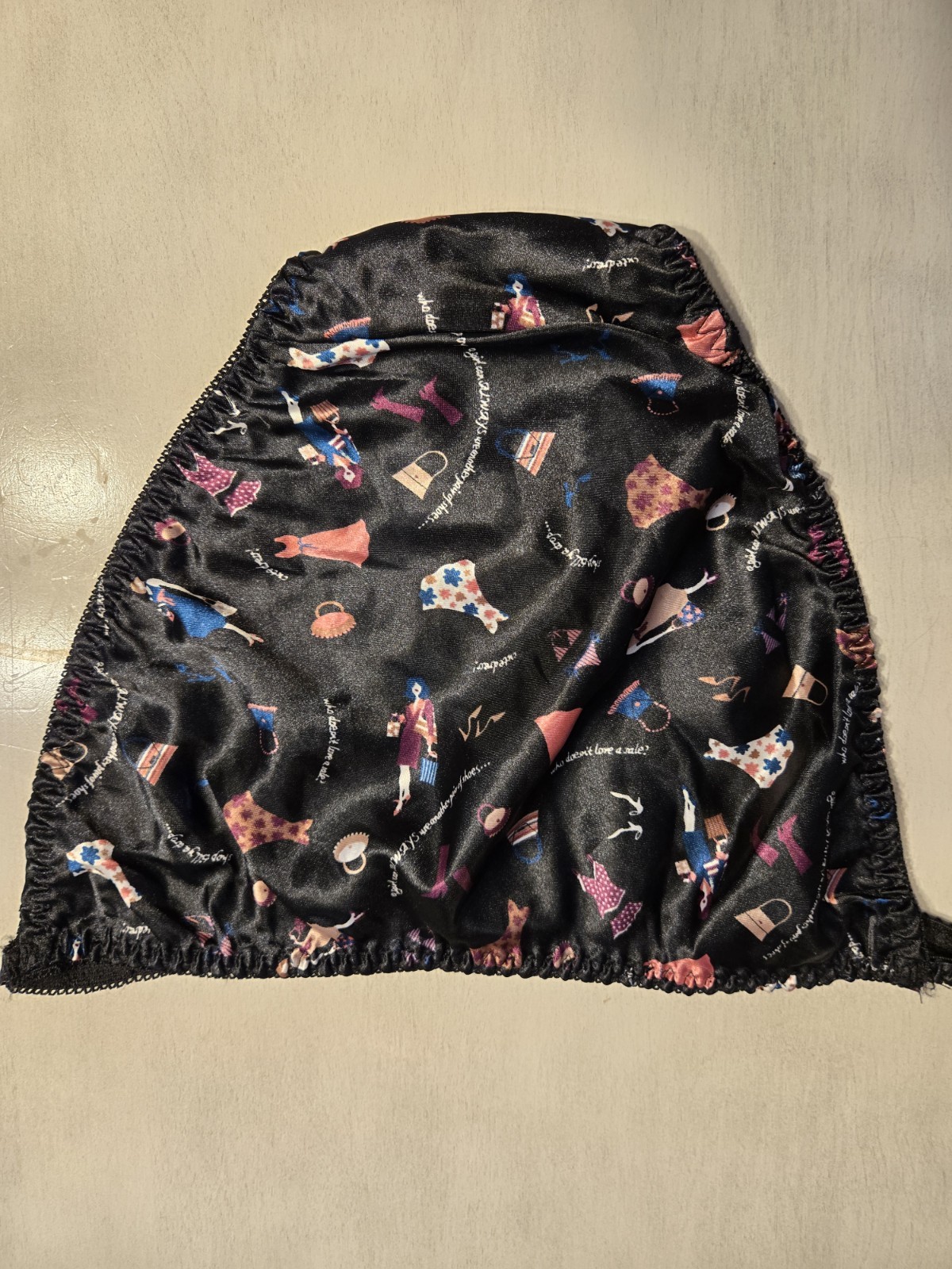 Delicates Satin String Bikini Panty With Cute Print, Size 5 With Original Tags