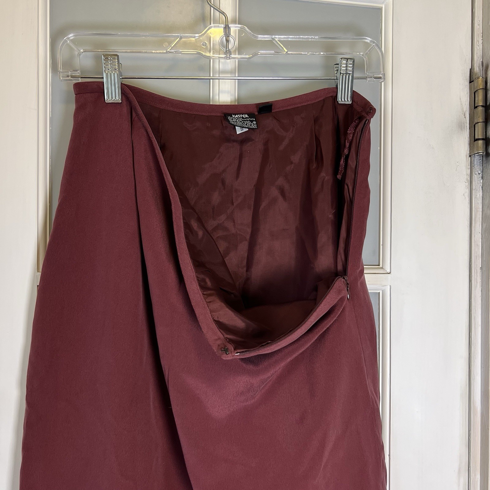 Vintage 90s Y2K 100% Silk Skirt Size 8 Dark Red Fairy Core Whimsygoth Grunge