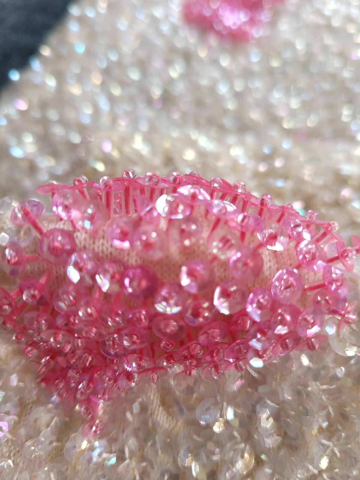 Vintage 1950s House Of Gold Beaded Wool Tank Top Blouse Pink Peppers 40 M Glam