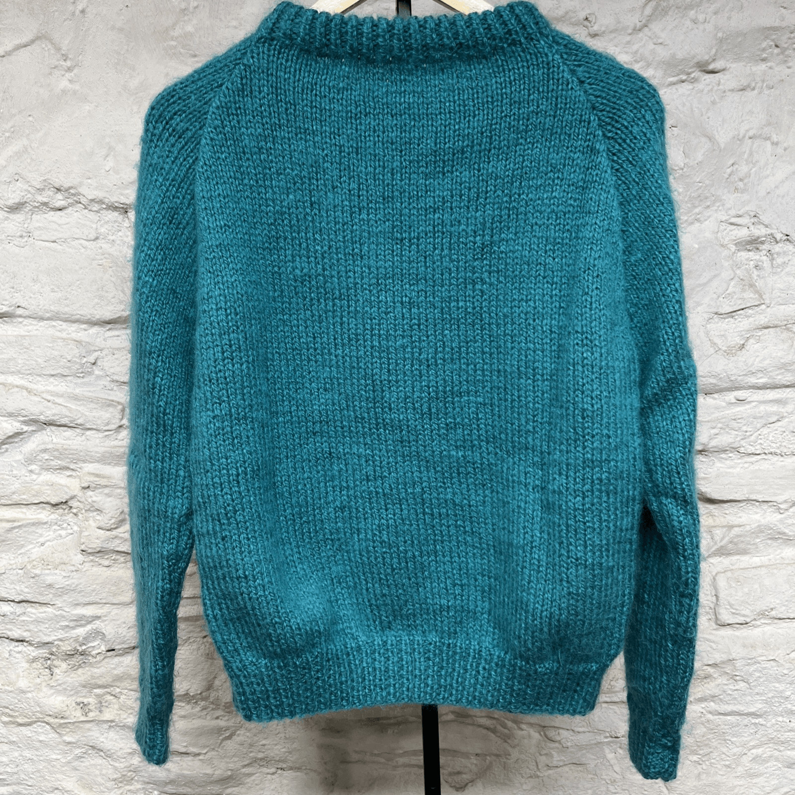 Vintage 70s Hand Made Cable Knit Sweater Crewneck Pullover Fisherman Homemade