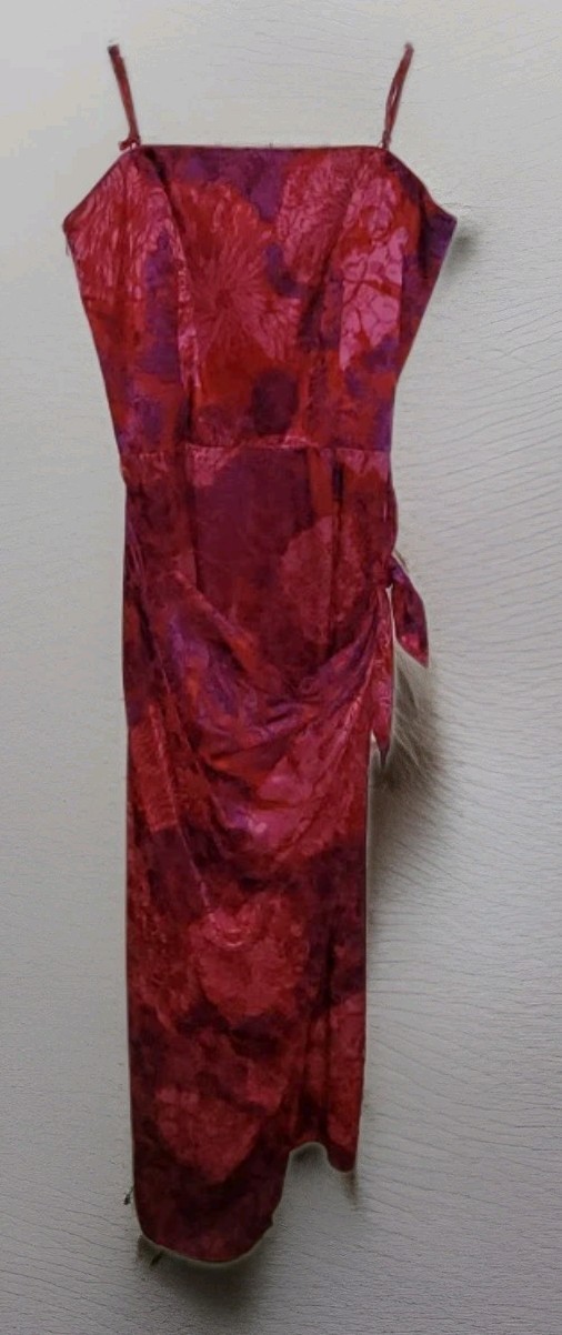 Vintage Silk St. Gillian Cocktail Faux Wrap Strapless Dress Sz 8, Gorgeous Pinks