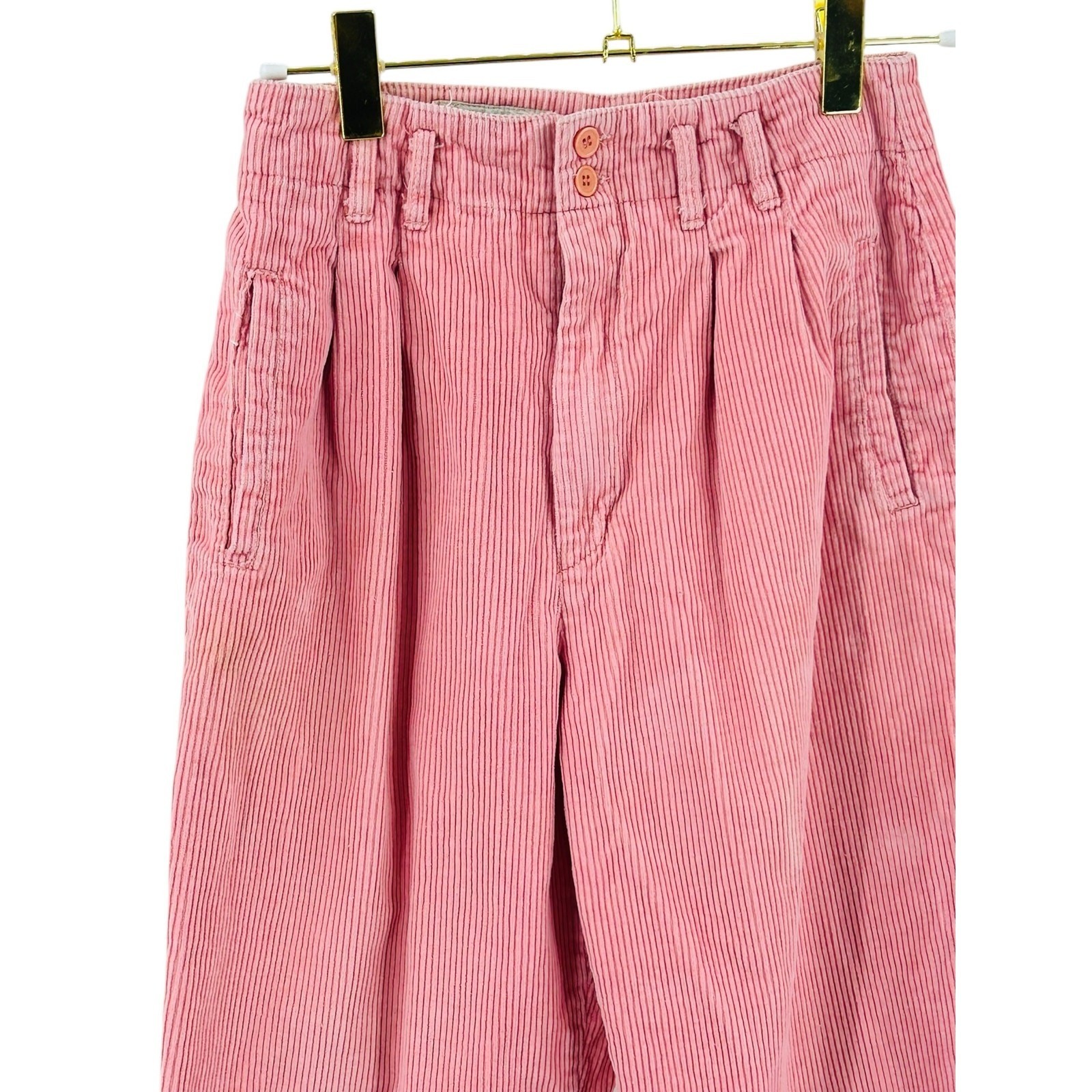 Tarazzia Vintage Corduroy Pleated Tapered Pants Pink Size 9/10