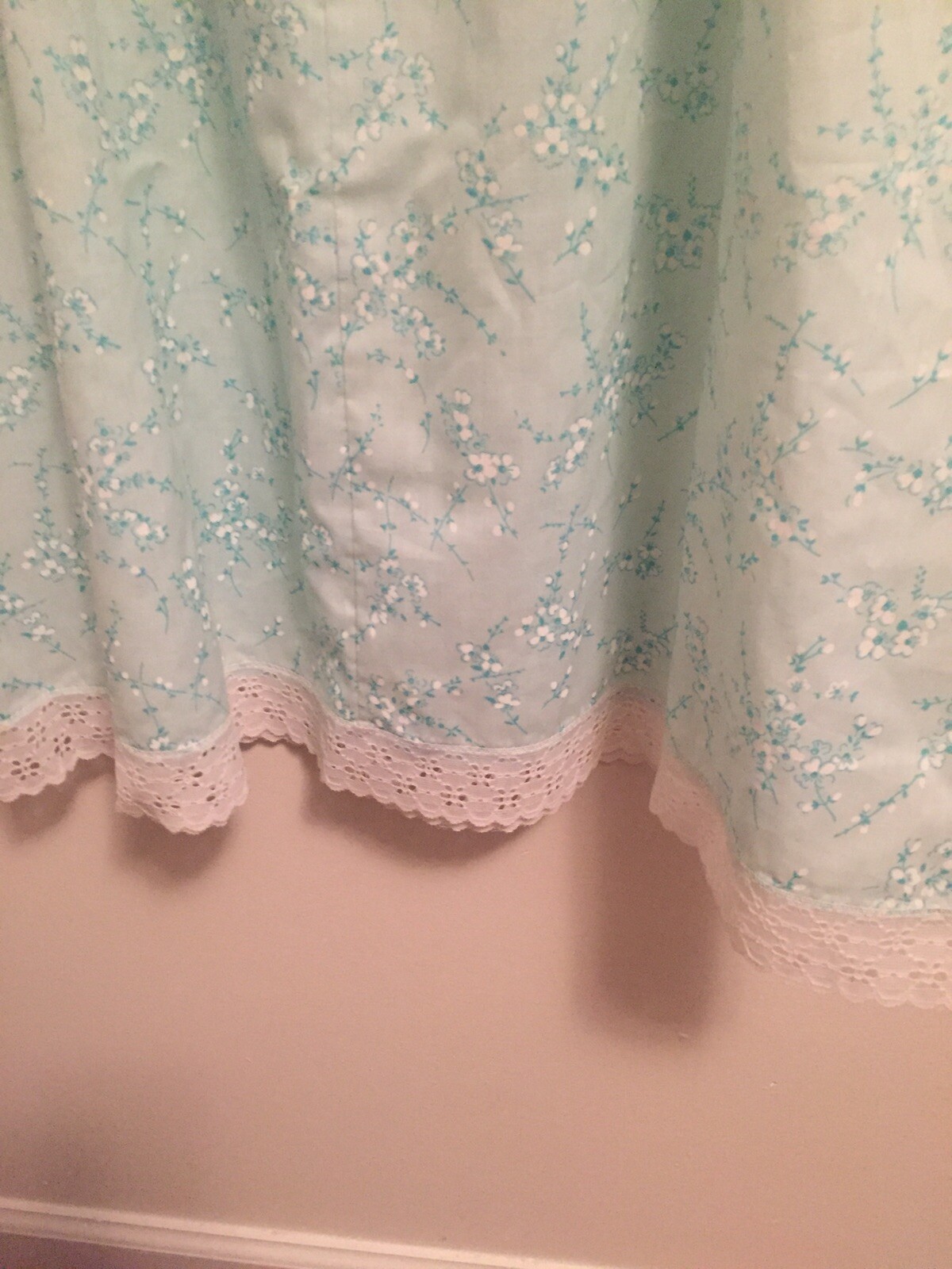Womens 32-34 Size 15 Small Dutchmaid Nightgown Vintage Turquoise Floral H39