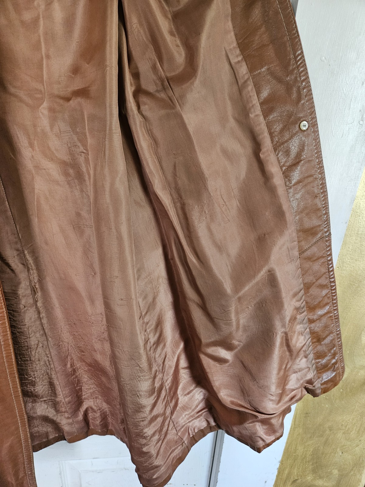 VTG Montgomery Ward The Tannery Women’s Leather Trench Coat Size 9/10