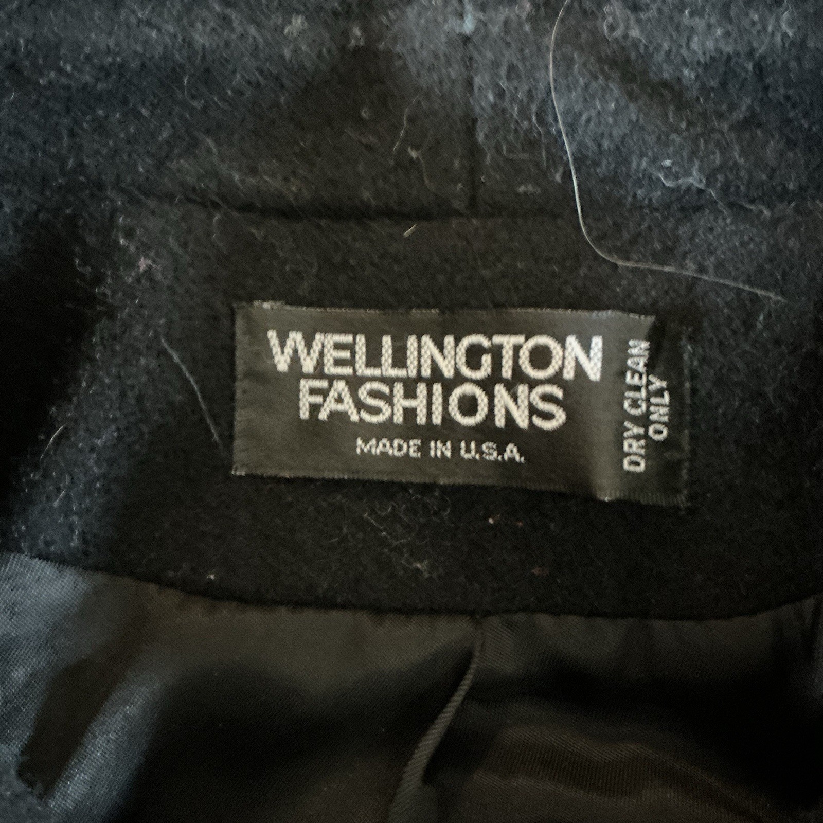 VTG Wellington Fashions Women’s Size L Pinstripe Wool Blend Coat USA Made #10102