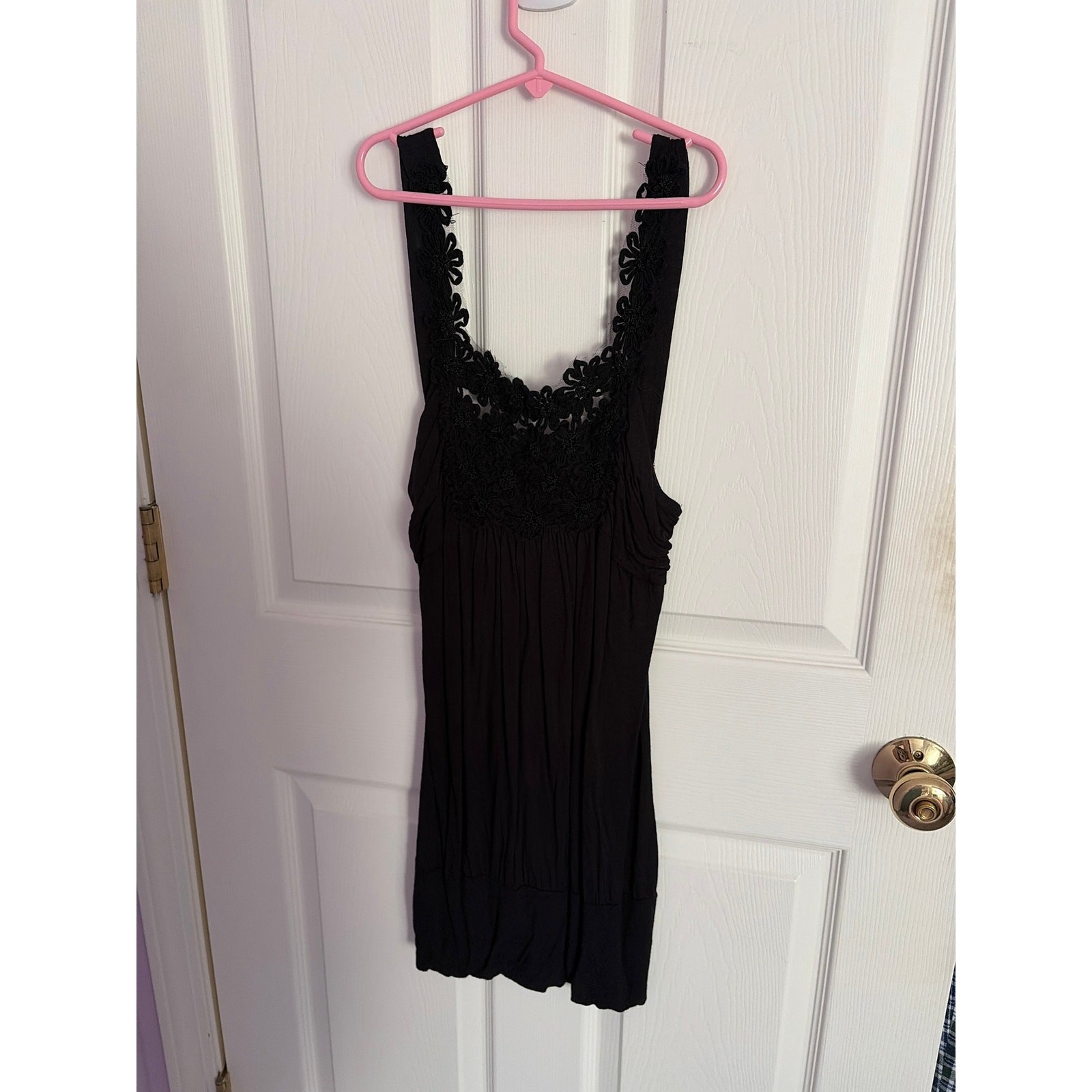 Forever 21 vintage little black dress lace floral top medium