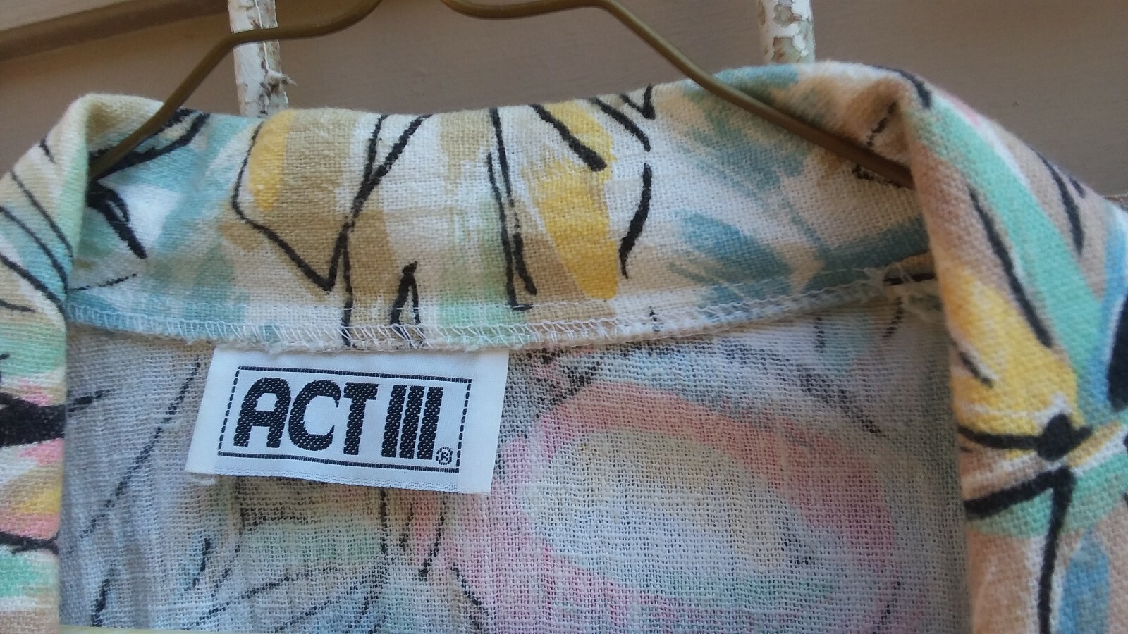 Vintage 80s womens jacket spring multicolor floral 3/4 sleeves by Act III
