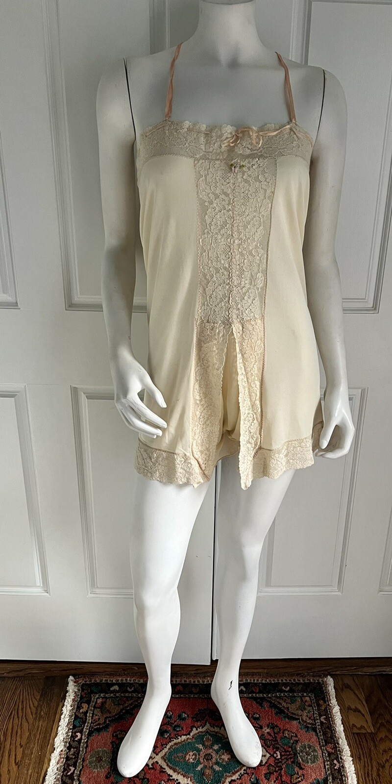 Vintage Antique 1920s Step-in Chemise Lingerie Negligee Slip RARE Dulesco Rayon
