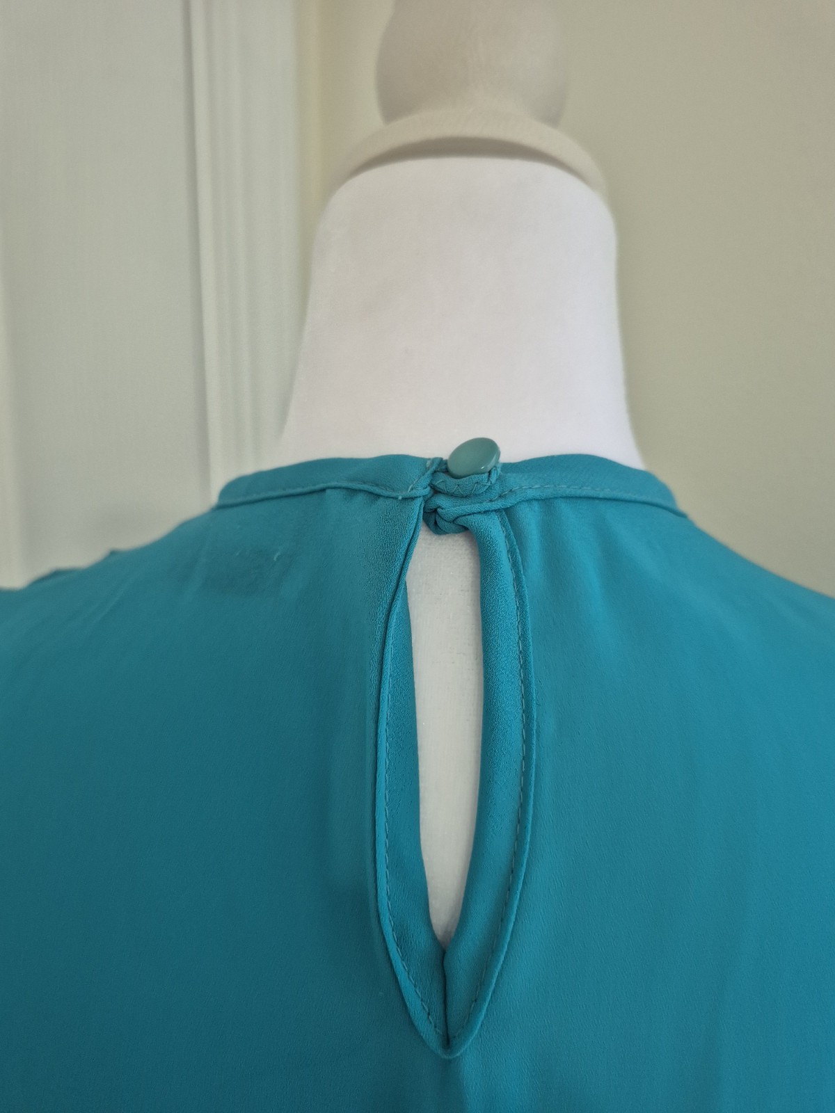 Vintage 70s 80s Cathy Sue Teal Sequin Illusion Midi Dress Pleated M/L