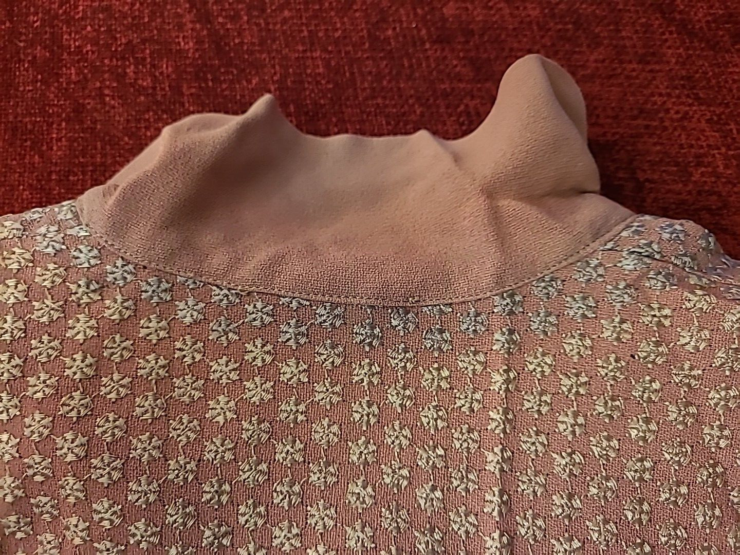 Martha Manning Original Vintage Mauve Dress Faux Two Piece Peplum Short Sleeves