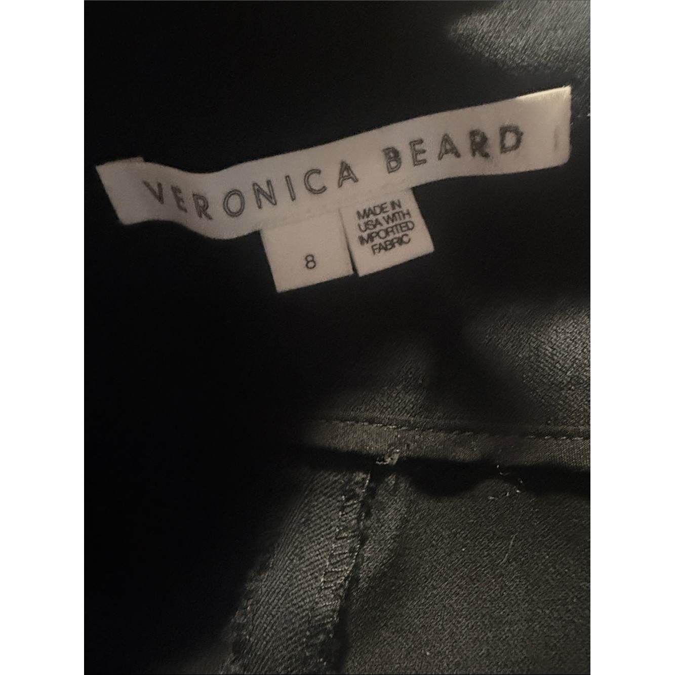 Veronica Beard | Black Tailored Jupiter Cotton-Blend Cropped Pintuck Pants Sz 8
