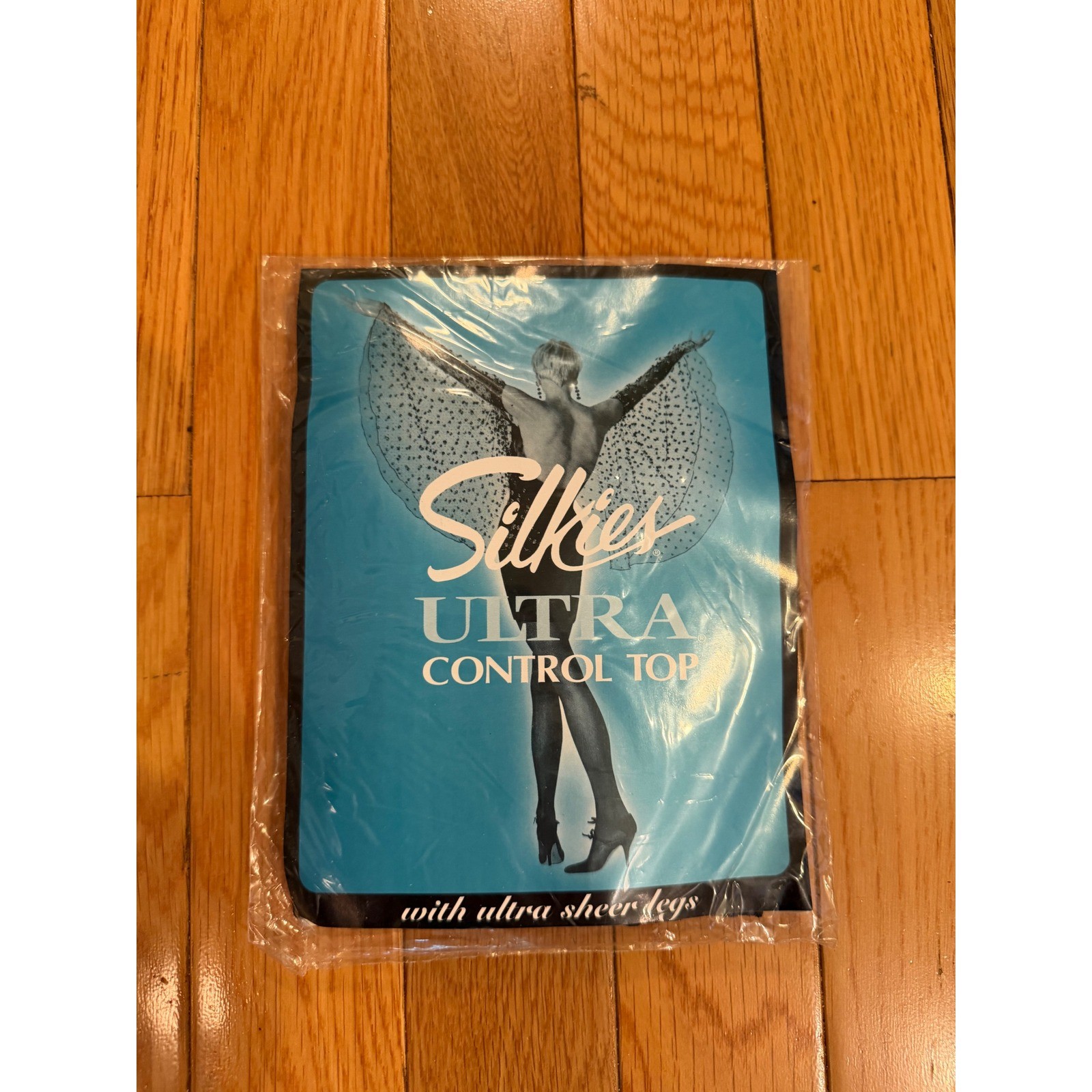 Vintage Silkies Ultra Control Top Pantyhose 2 Pair Misty Grey Navy Blue X-Tall