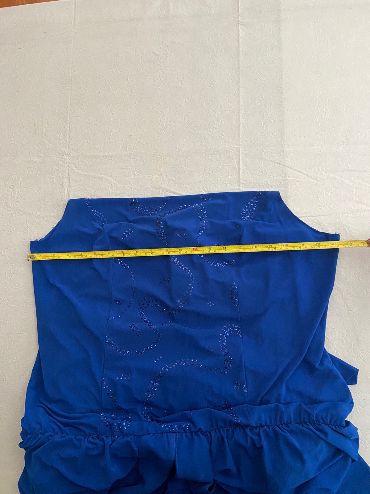 Vintage 1980s Claudia Cooper Royal Blue Dolman Batwing Drop Waist Dress Size 16