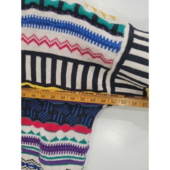 Editions by Van Heusen Vintage 90s Geometric Knit Sweater Multi Color Large