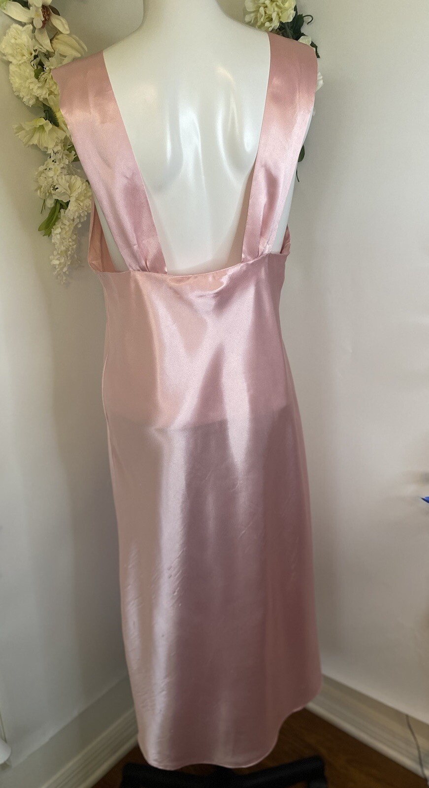 Vintage Val Mode Pink Lingerie Peignoir Sleep Gown Dress Ankle Length Size Large