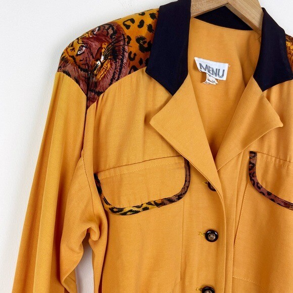 Menu Vintage 80’s Tiger Black and Yellow Dress