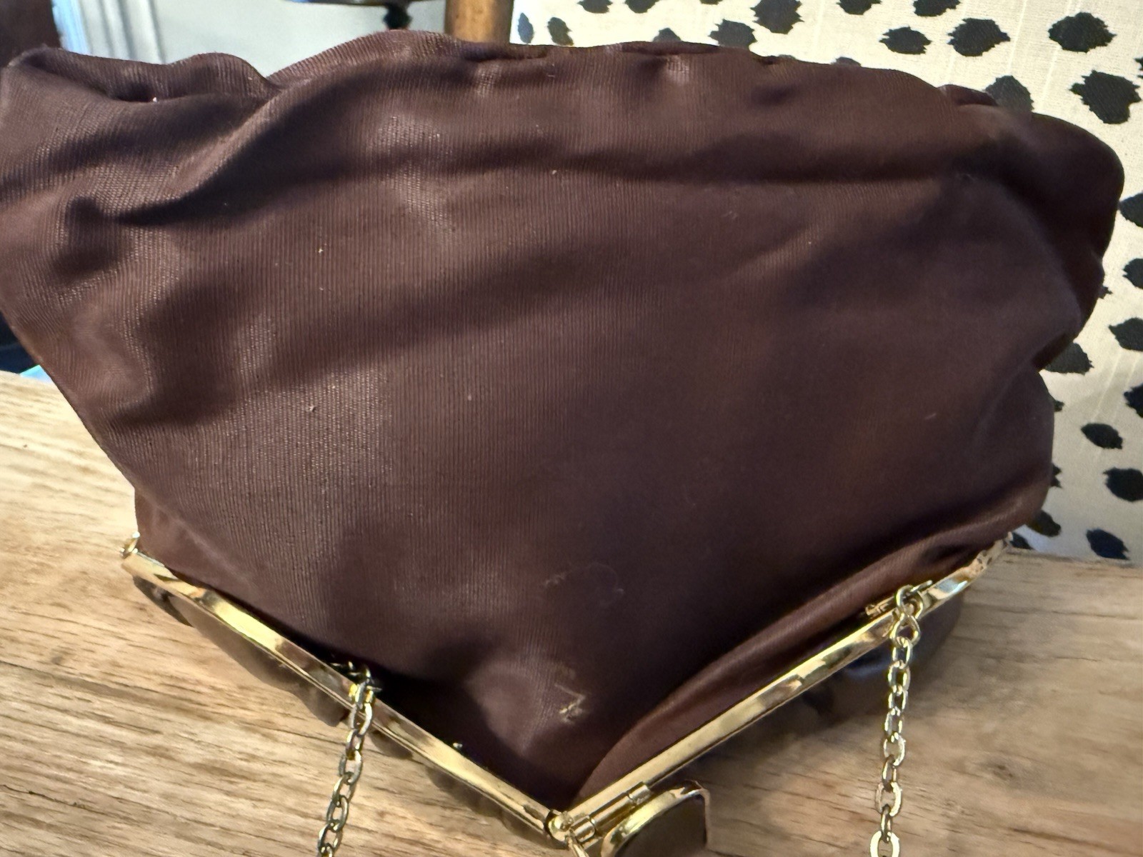 VTG HL USA Brown Chocolate Clutch Shoulder Strap Purse Gorgeous