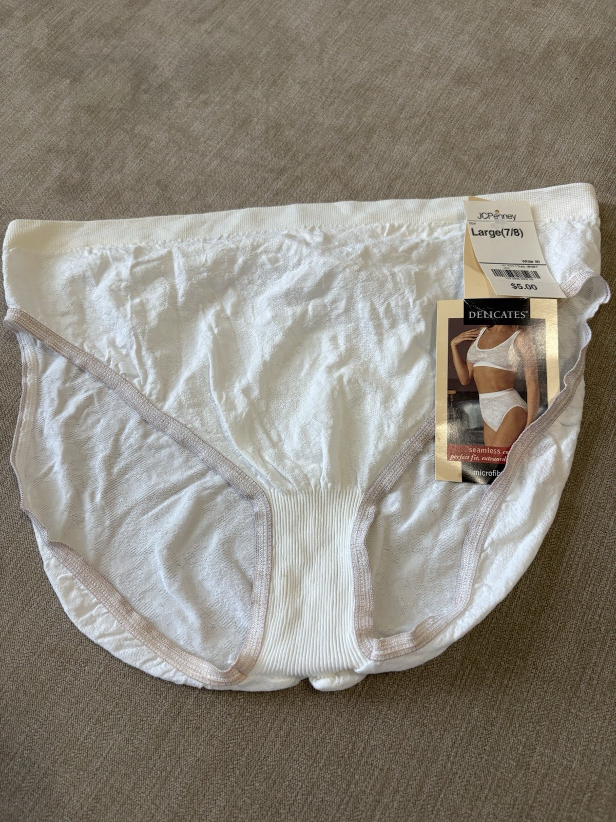 Vintage Delicates Nylon Microfiber Panties White Stretchy New With Tags Lg