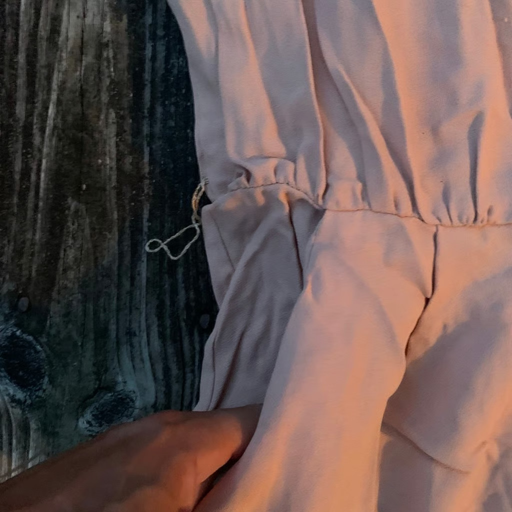 Jumpsuit Vintage 1970s 60s Peach and White One Piece JumpSuit Made in USA 14