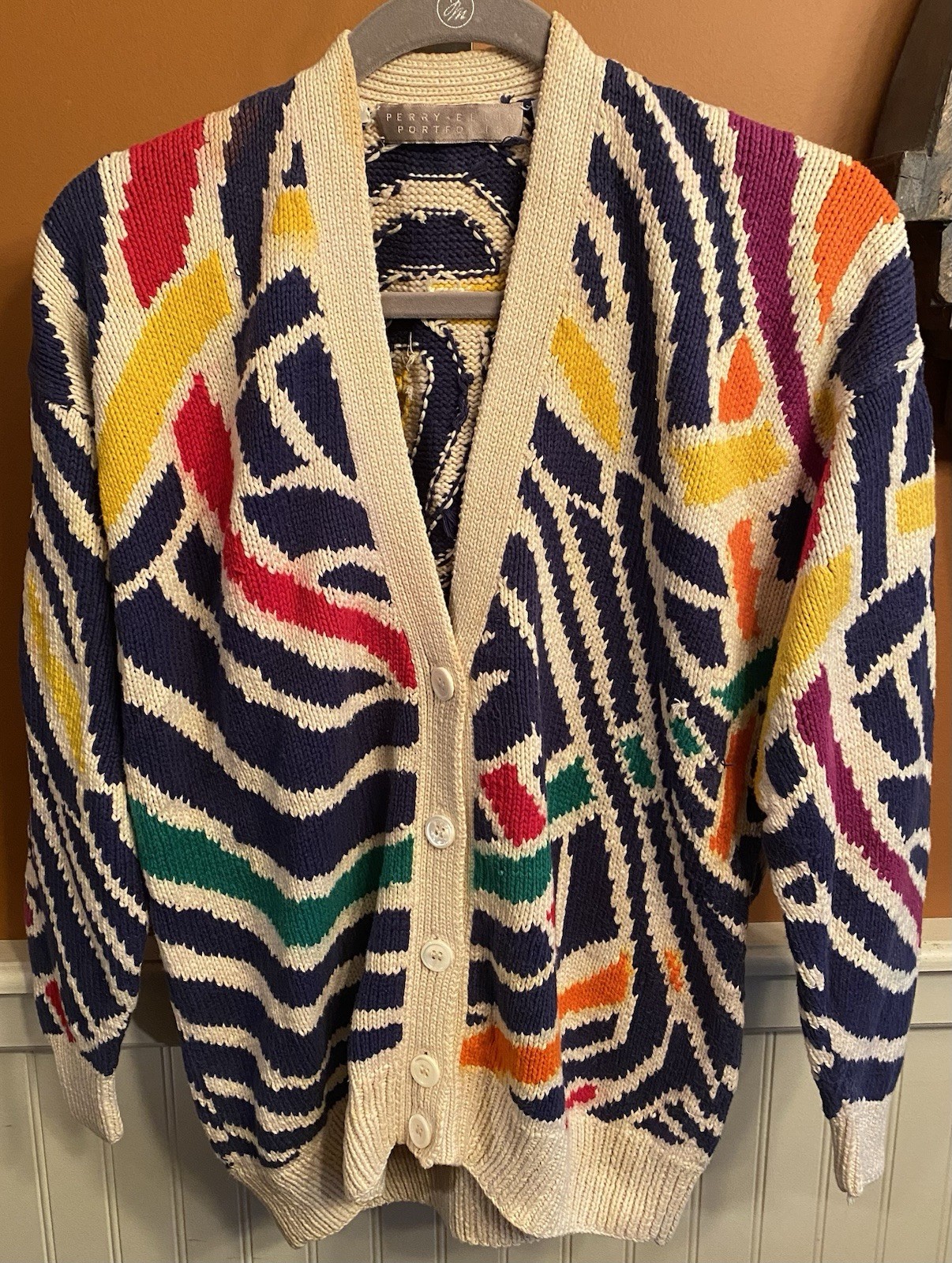 Vintage Perry Ellis Portfolio Women’s Cardigan Sweater L (?) 80s-90s