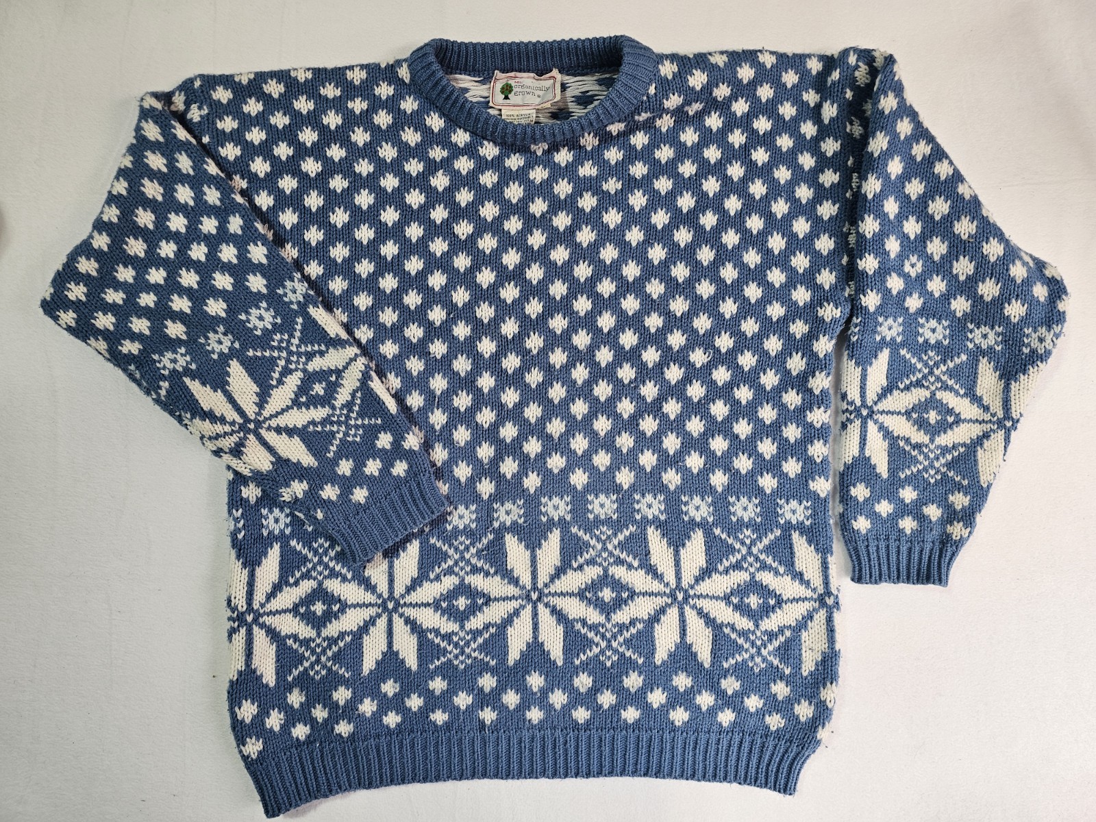 Vintage Ms Organically Grown Knit Acrylic Sweater L Ski Snowbunny Hong Kong