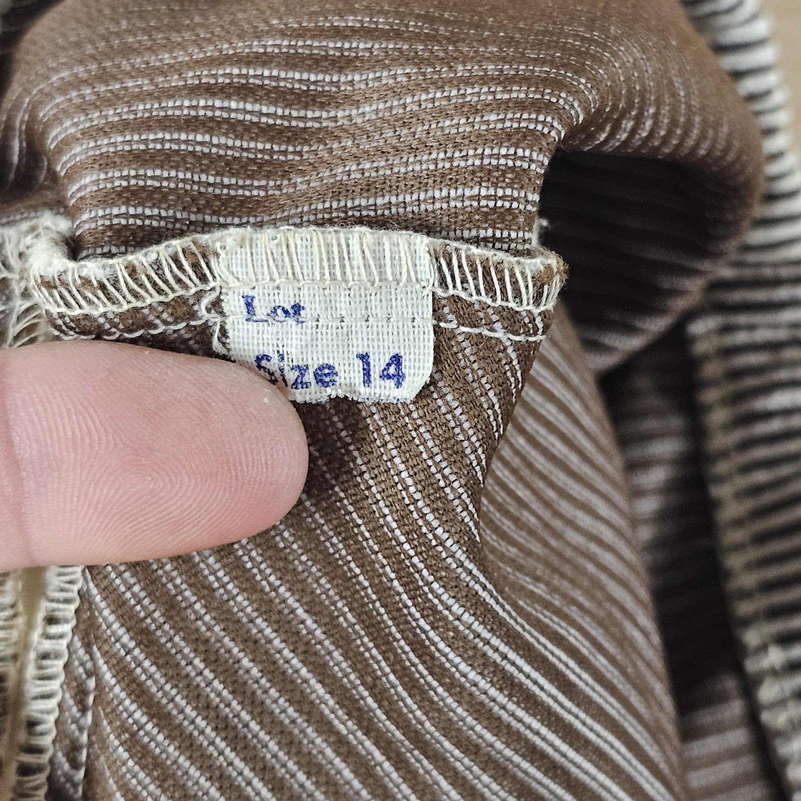 Vtg RoseMarie Reid 2 PC SWIMSUIT Sz 14 Striped Top Shorts Retro Pinstripe Lounge