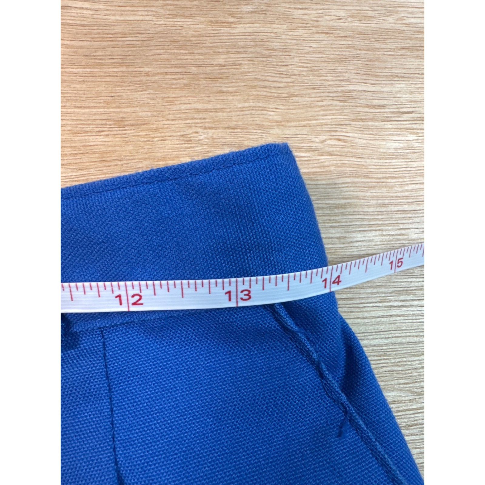 Vintage Pleated Shorts Women Size 14 Blue High Waisted Cotton Blend Retro