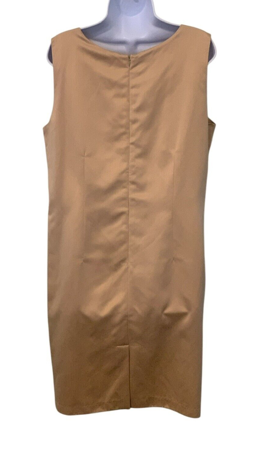 Victoria Holley Womens 2 PC Dress Set Size 14 Gold Silk Blend Matching Cardigan