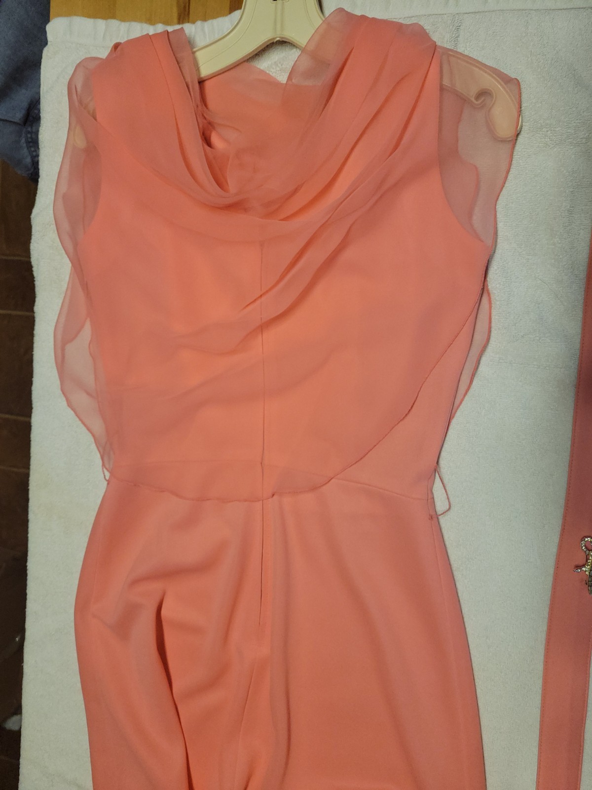 Vintage 60s/70s Coral Pink Sleeveless Maxi Dress
