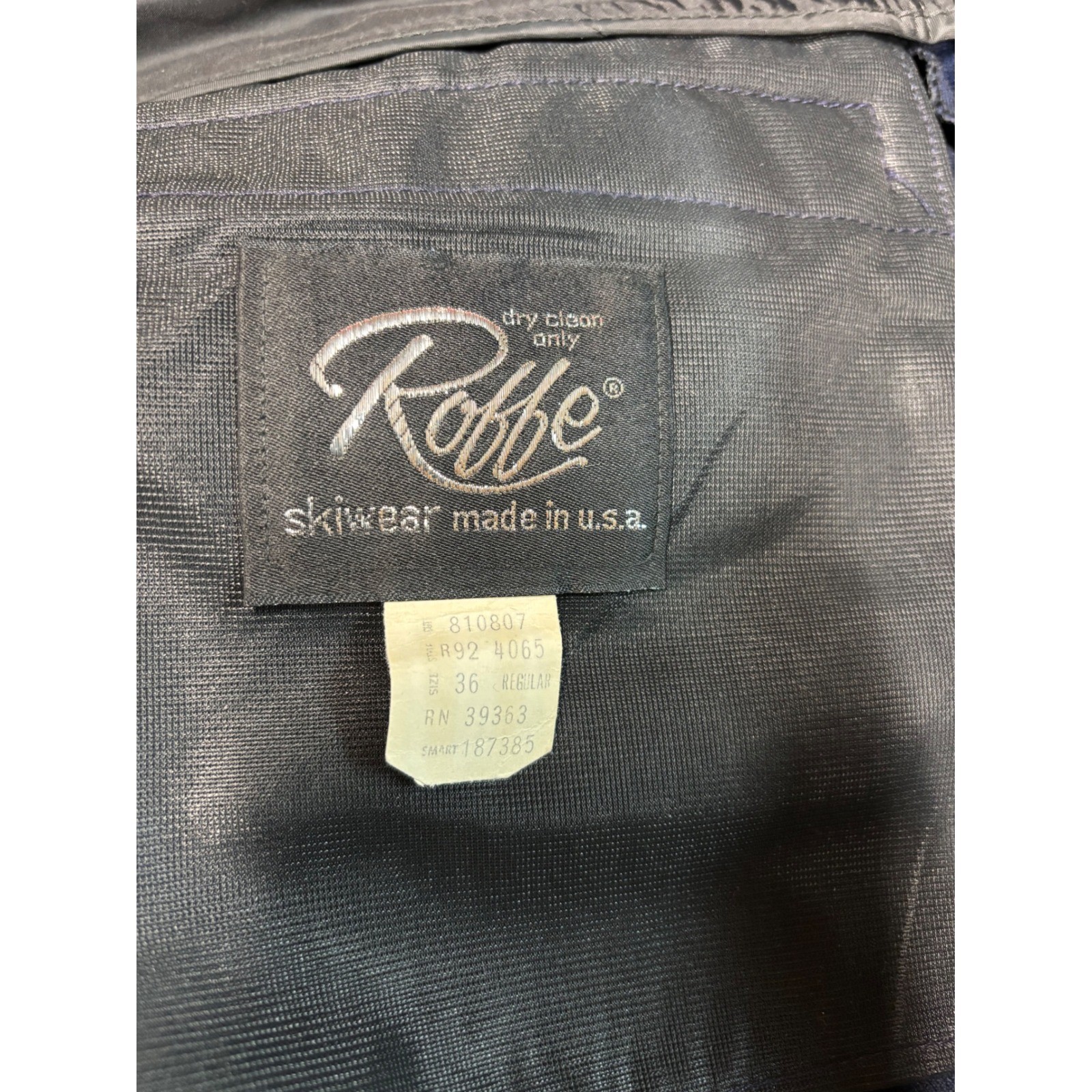 Vintage Roffe Ski Pants Womens 36 Regular Navy Blue Wool Blend Made in USA Retro