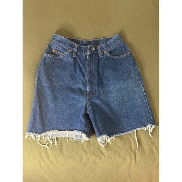 Levi’s – VTG Orange Tab High Waisted Cut Off Shorts – Blue – 28 – Womens
