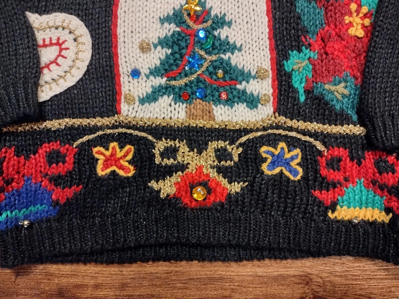 Vintage 1980s Spice of Life Ugly Christmas Holiday Sweater Size Small Oversized